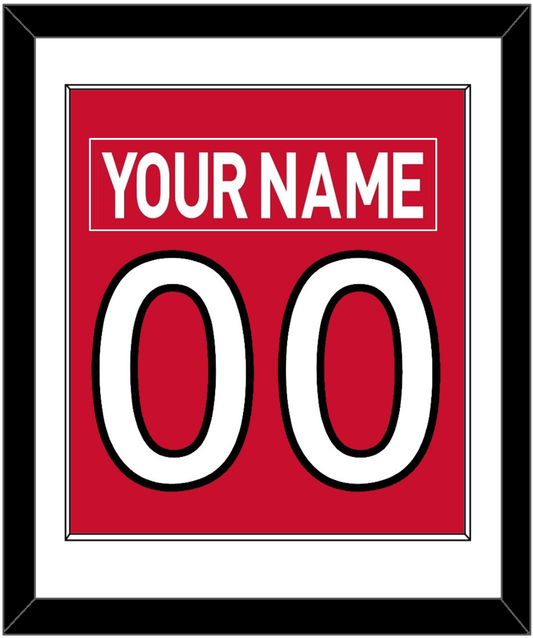 Ottawa Nameplate & Number (Back) Combined - Home Red (2007-2017) - Essential Tier 1