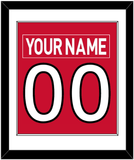 Ottawa Nameplate & Number (Back) Combined - Home Red (2007-2017) - Single Mat 1