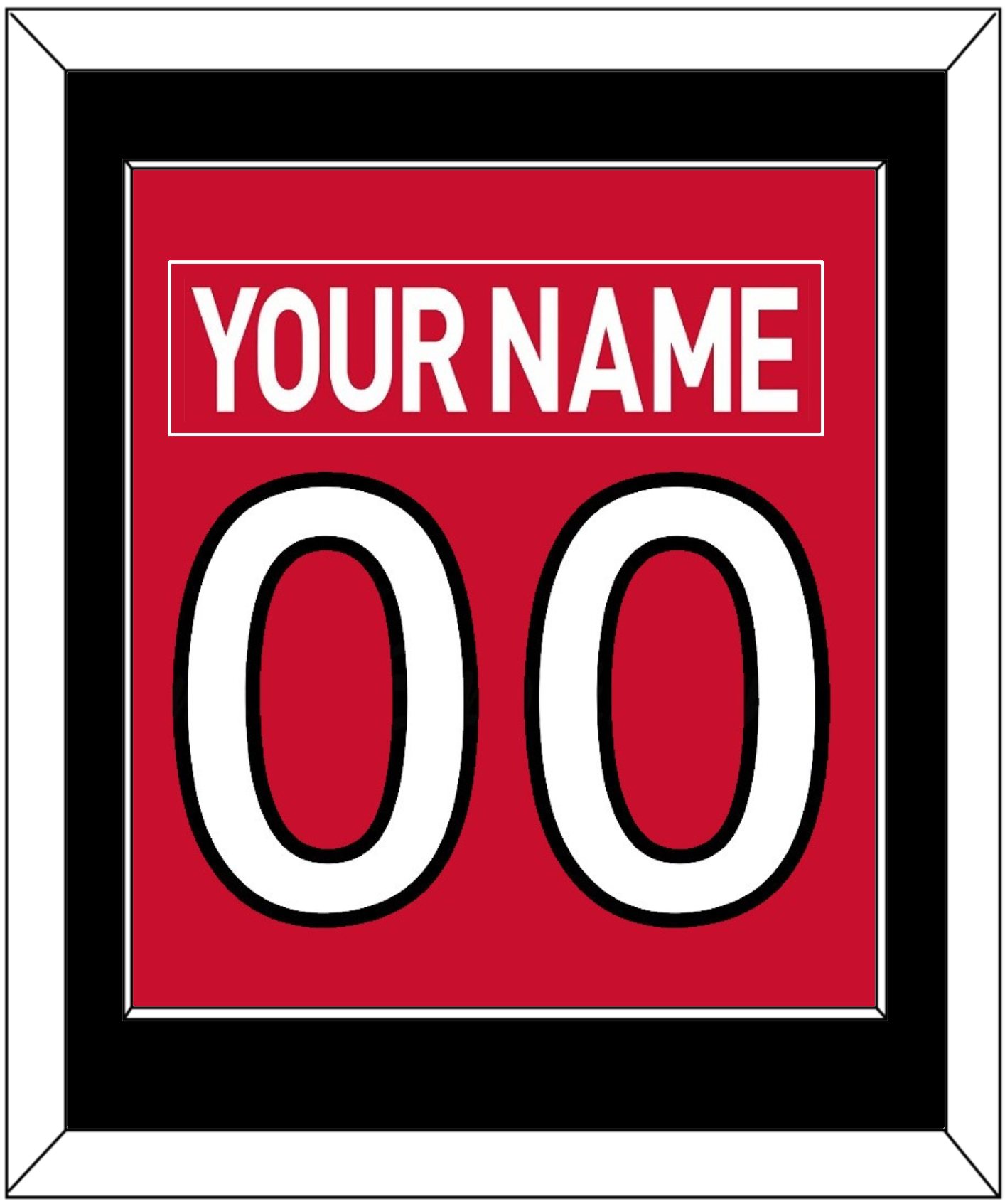 Ottawa Nameplate & Number (Back) Combined - Home Red (2007-2017) - Essential Tier 2
