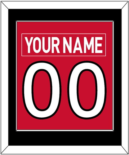 Ottawa Nameplate & Number (Back) Combined - Home Red (2007-2017) - Essential Tier 2