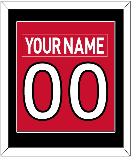 Ottawa Nameplate & Number (Back) Combined - Home Red (2007-2017) - Essential Tier 2