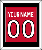 Ottawa Nameplate & Number (Back) Combined - Home Red (2007-2017) - Single Mat 2