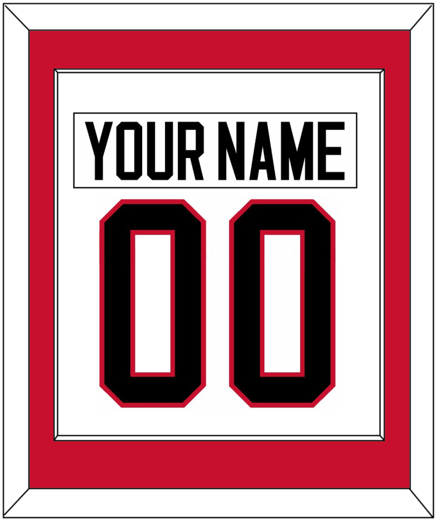 Ottawa Nameplate & Number (Back) Combined - Home/Road White (1995-2007) - Essential Tier 1