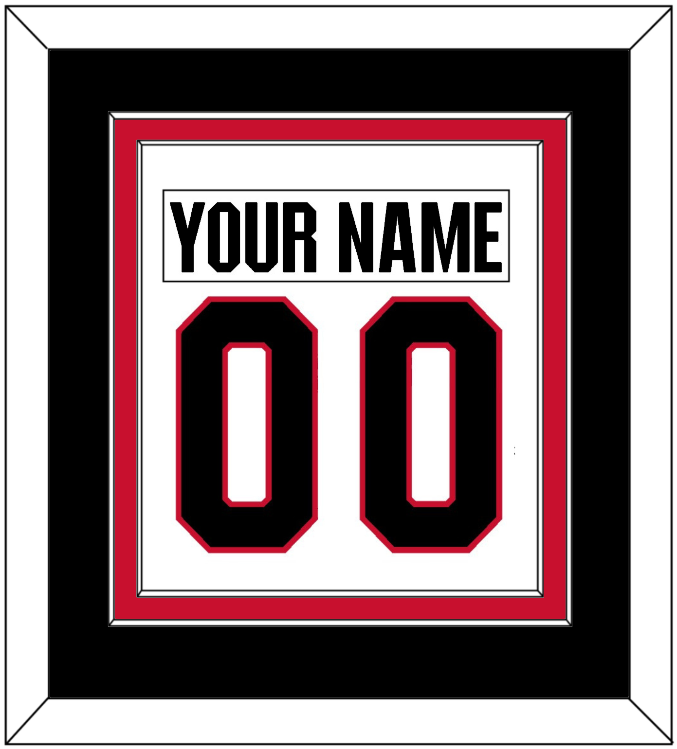 Ottawa Nameplate & Number (Back) Combined - Road White - Signature Tier 4