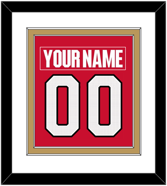 Ottawa Nameplate & Number (Back) Combined - Home Red (2017-2020) - Signature Tier 2