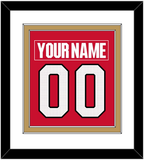 Ottawa Nameplate & Number (Back) Combined - Home Red (2017-2020) - Double Mat 2