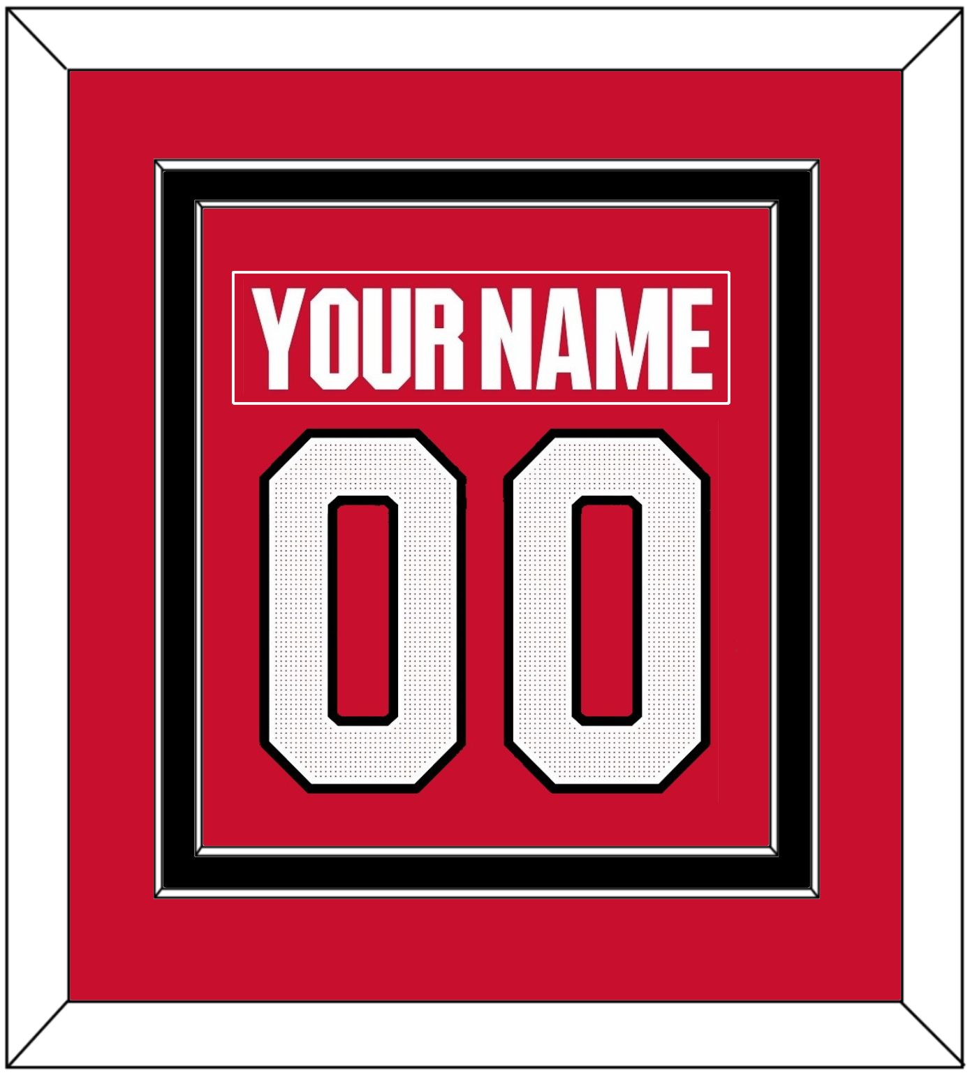 Ottawa Nameplate & Number (Back) Combined - Home Red (2017-2020) - Signature Tier 3