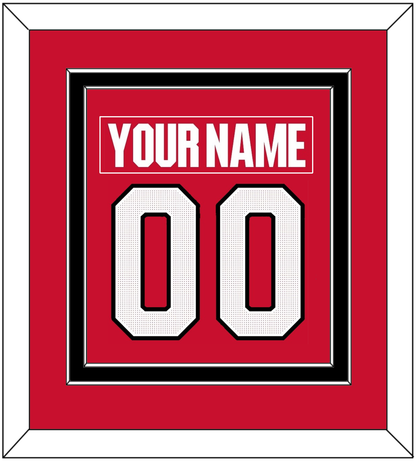 Ottawa Nameplate & Number (Back) Combined - Home Red (2017-2020) - Signature Tier 3