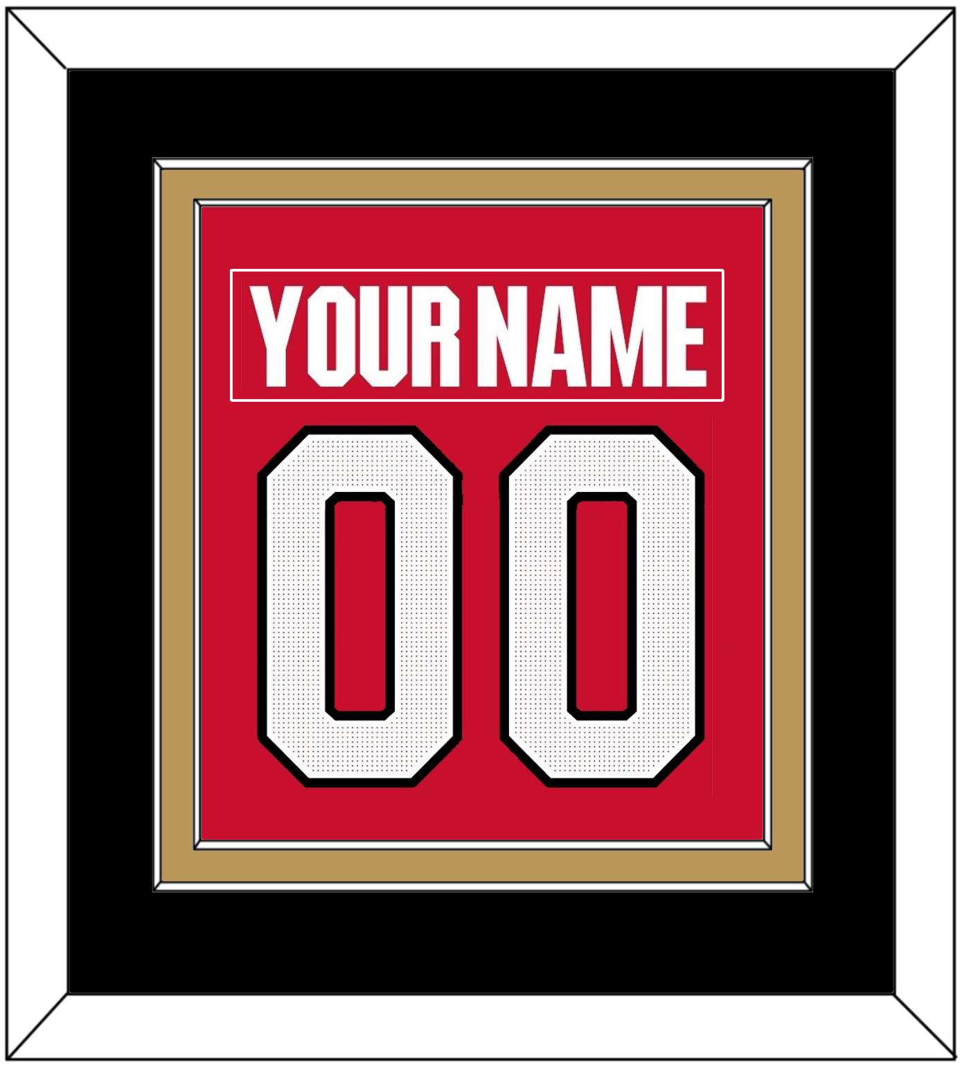 Ottawa Nameplate & Number (Back) Combined - Home Red (2017-2020) - Signature Tier 4