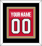 Ottawa Nameplate & Number (Back) Combined - Home Red (2017-2020) - Double Mat 4