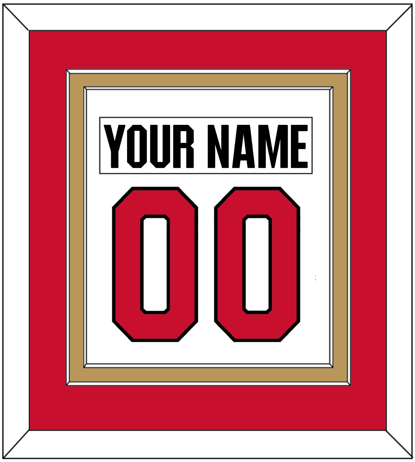 Ottawa Nameplate & Number (Back) Combined - Road White (2017-2020) - Signature Tier 3