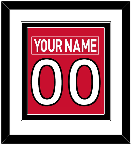 Ottawa Nameplate & Number (Back) Combined - Home Red (2007-2017) - Signature Tier 1