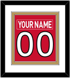 Ottawa Nameplate & Number (Back) Combined - Home Red (2007-2017) - Double Mat 2