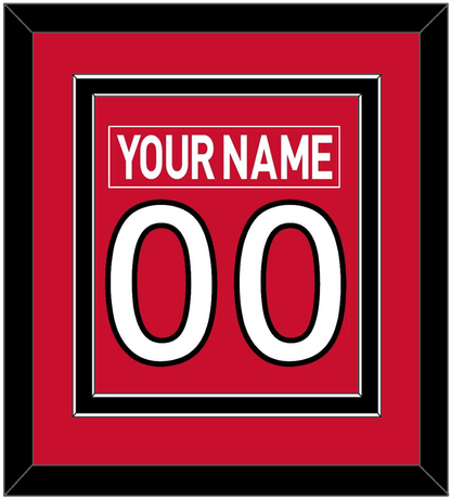 Ottawa Nameplate & Number (Back) Combined - Home Red (2007-2017) - Signature Tier 3