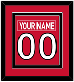Ottawa Nameplate & Number (Back) Combined - Home Red (2007-2017) - Double Mat 3