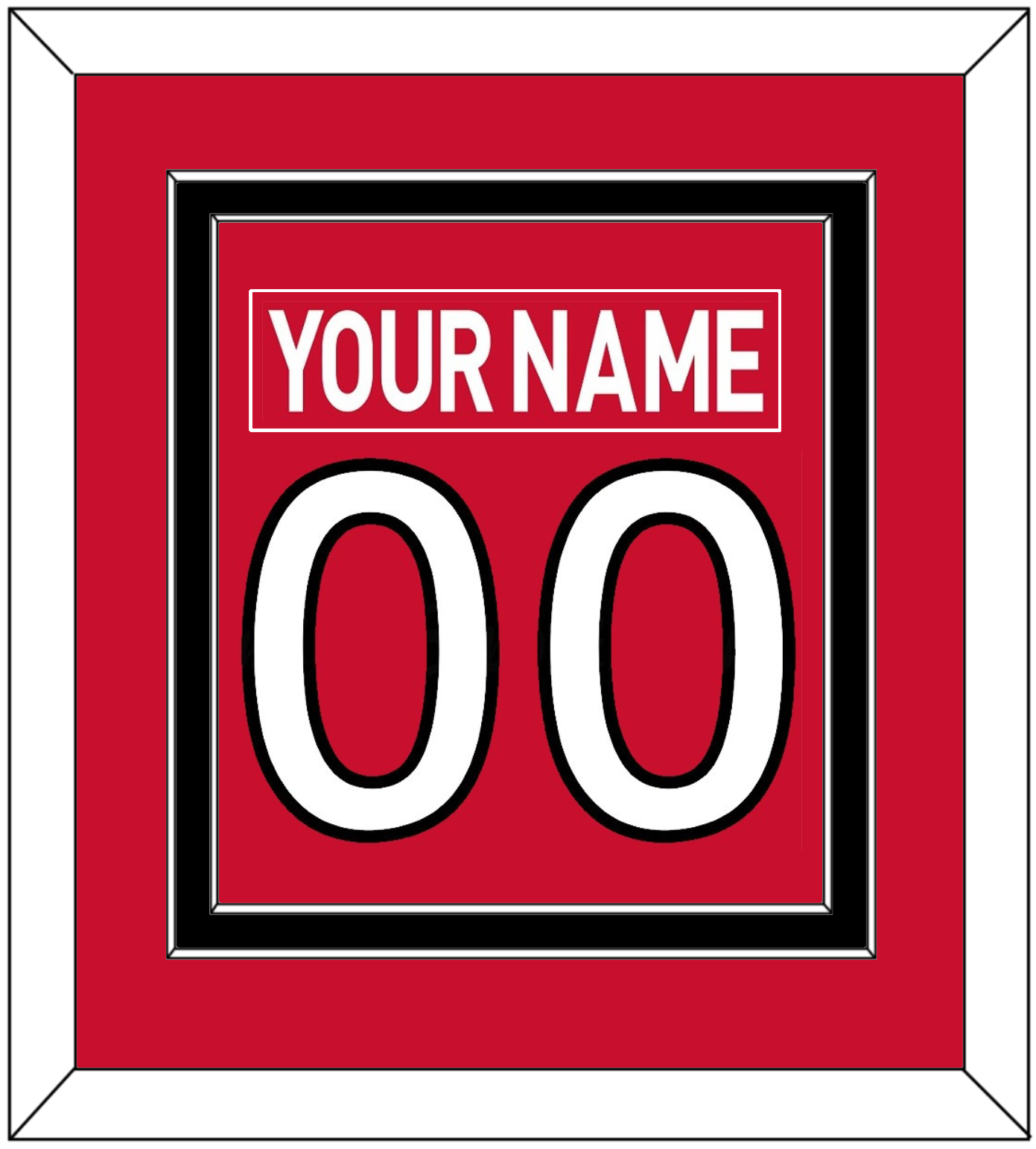 Ottawa Nameplate & Number (Back) Combined - Home Red (2007-2017) - Signature Tier 3