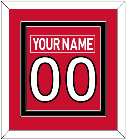 Ottawa Nameplate & Number (Back) Combined - Home Red (2007-2017) - Signature Tier 3