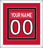 Ottawa Nameplate & Number (Back) Combined - Home Red (2007-2017) - Double Mat 3