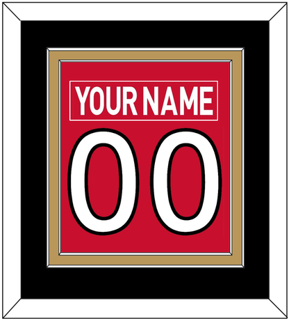 Ottawa Nameplate & Number (Back) Combined - Home Red (2007-2017) - Signature Tier 4