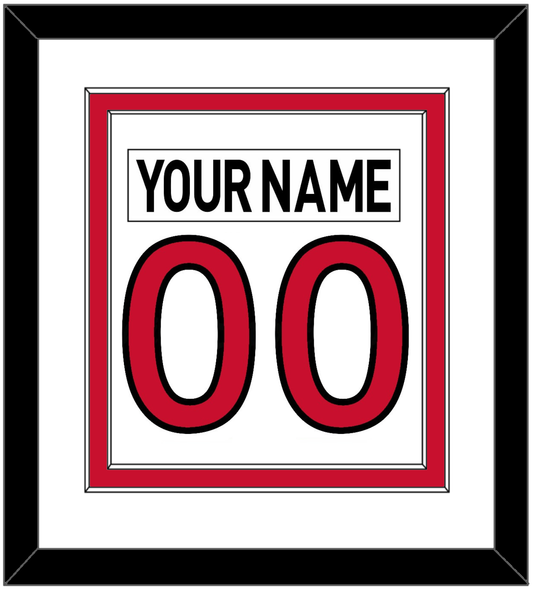 Ottawa Nameplate & Number (Back) Combined - Road White (2007-2017) - Signature Tier 1