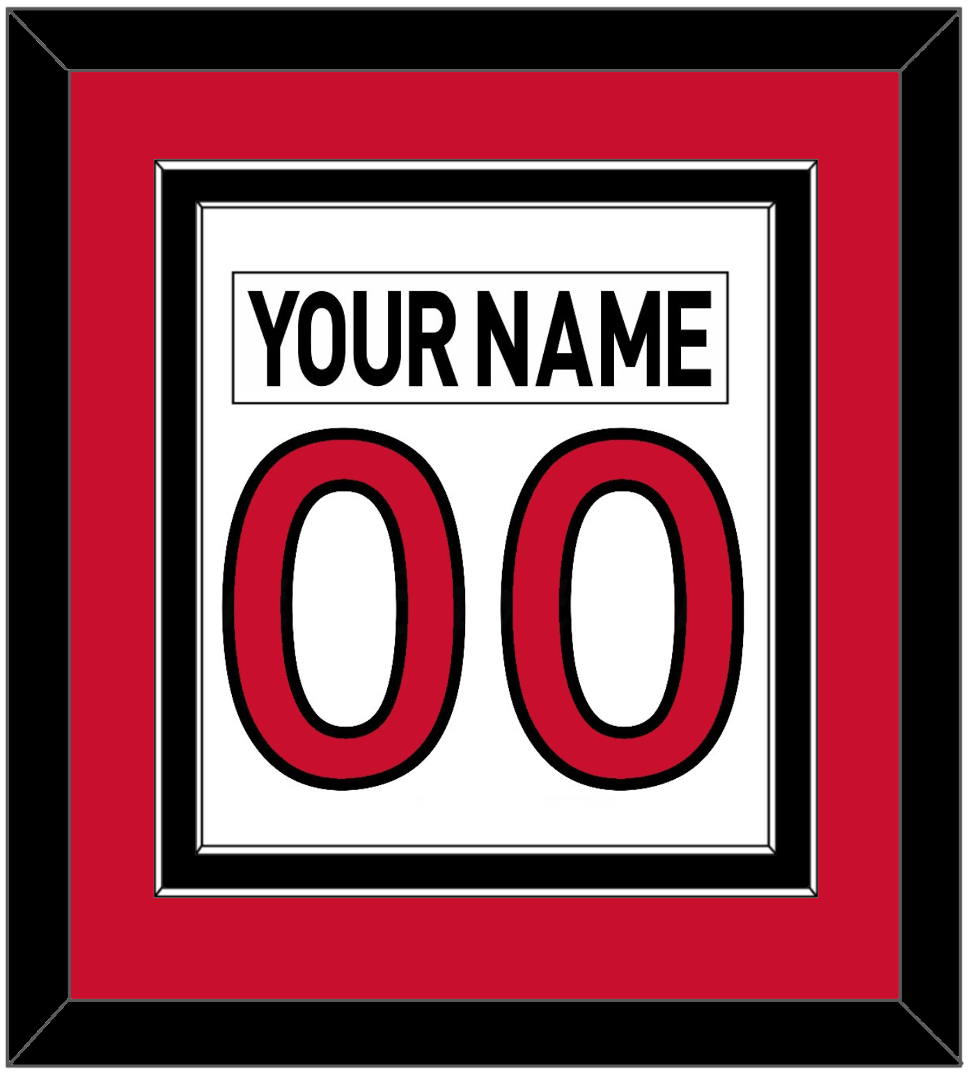 Ottawa Nameplate & Number (Back) Combined - Road White (2007-2017) - Signature Tier 2