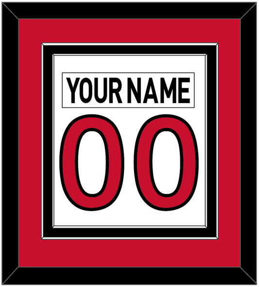 Ottawa Nameplate & Number (Back) Combined - Road White (2007-2017) - Signature Tier 2