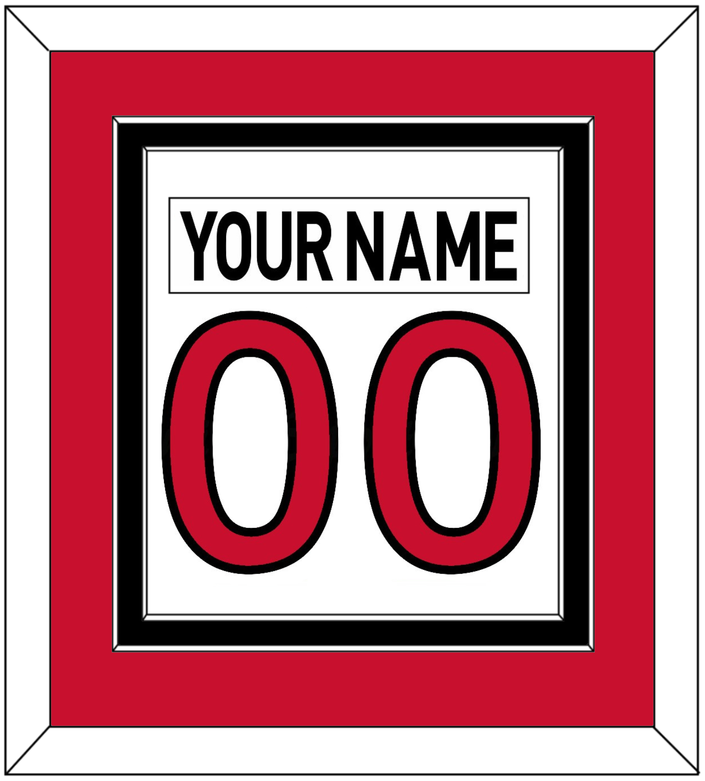 Ottawa Nameplate & Number (Back) Combined - Road White (2007-2017) - Signature Tier 2