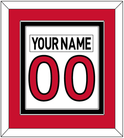 Ottawa Nameplate & Number (Back) Combined - Road White (2007-2017) - Signature Tier 2