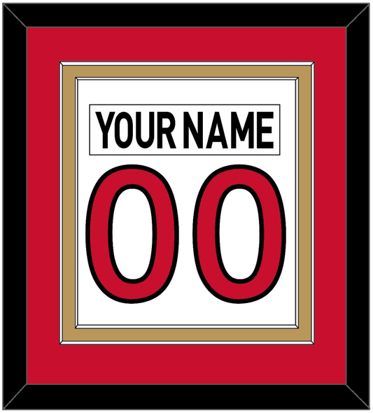 Ottawa Nameplate & Number (Back) Combined - Road White (2007-2017) - Signature Tier 3