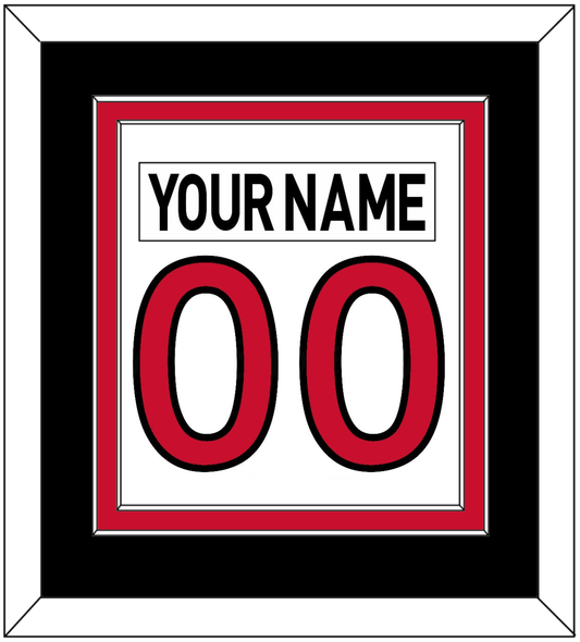 Ottawa Nameplate & Number (Back) Combined - Road White (2007-2017) - Signature Tier 4