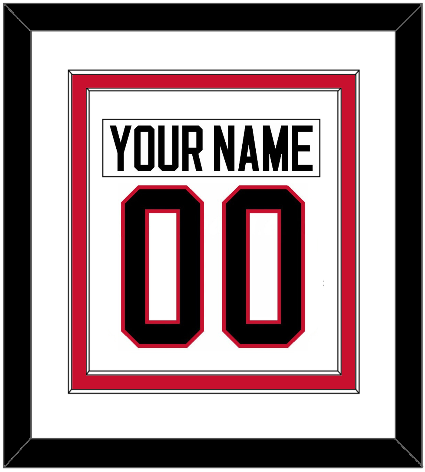 Ottawa Nameplate & Number (Back) Combined - Home/Road White (1995-2007) - Signature Tier 1