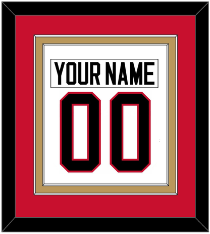 Ottawa Nameplate & Number (Back) Combined - Home/Road White (1995-2007) - Signature Tier 3