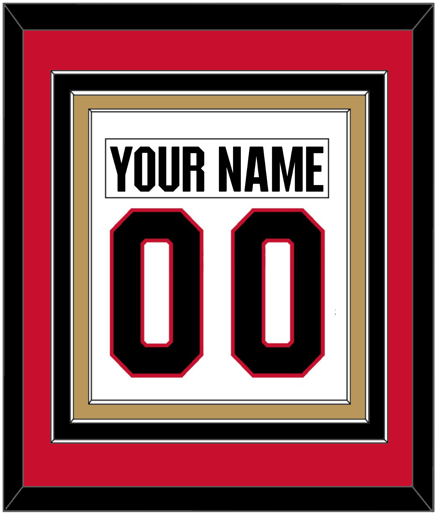 Ottawa Nameplate & Number (Back) Combined - Road White - Premier Tier 4