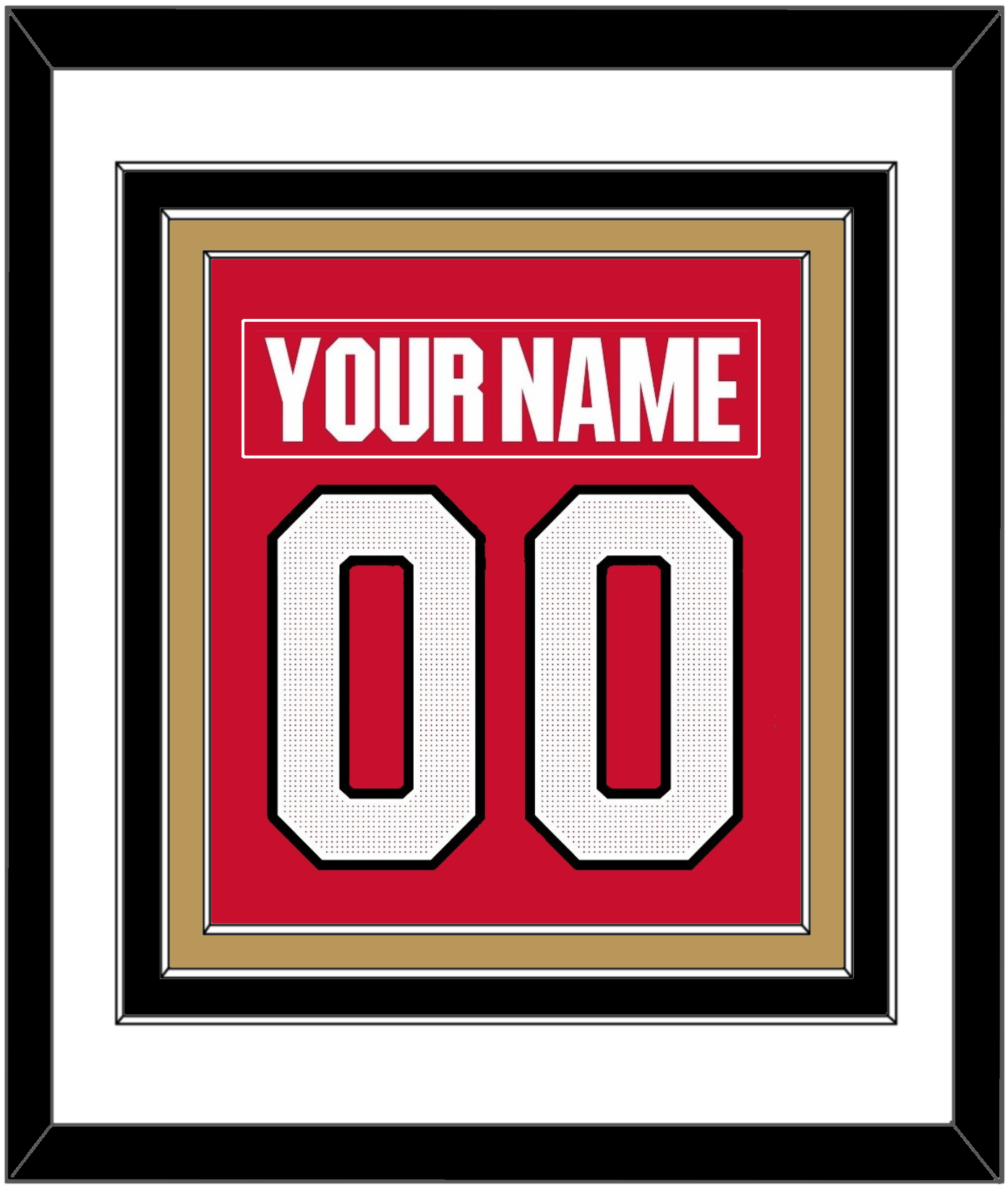 Ottawa Nameplate & Number (Back) Combined - Home Red (2017-2020) - Premier Tier 1