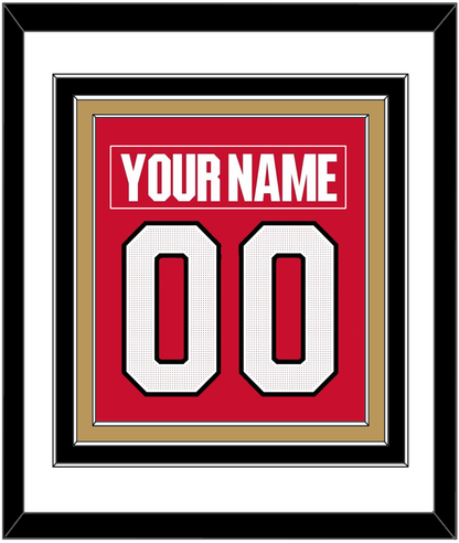 Ottawa Nameplate & Number (Back) Combined - Home Red (2017-2020) - Premier Tier 1