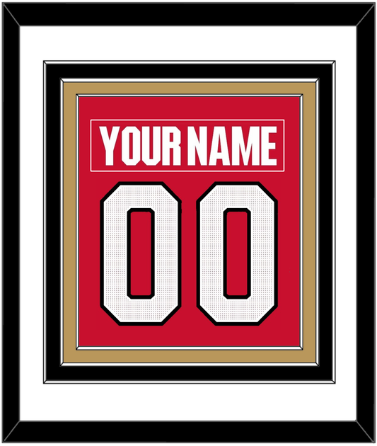 Ottawa Nameplate & Number (Back) Combined - Home Red (2017-2020) - Premier Tier 1
