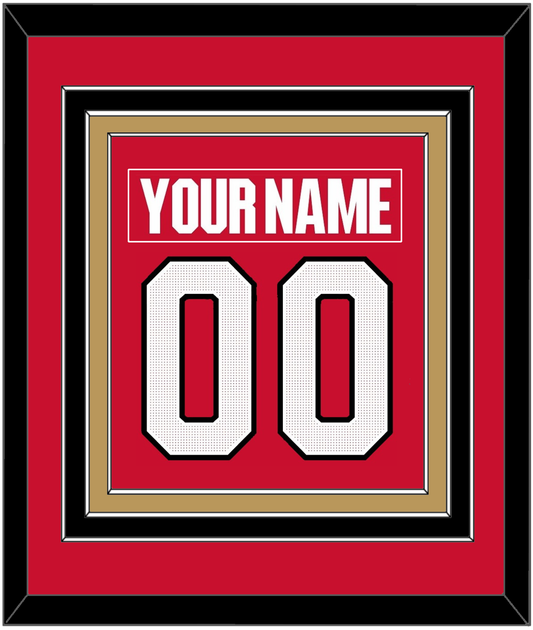 Ottawa Nameplate & Number (Back) Combined - Home Red (2017-2020) - Premier Tier 2