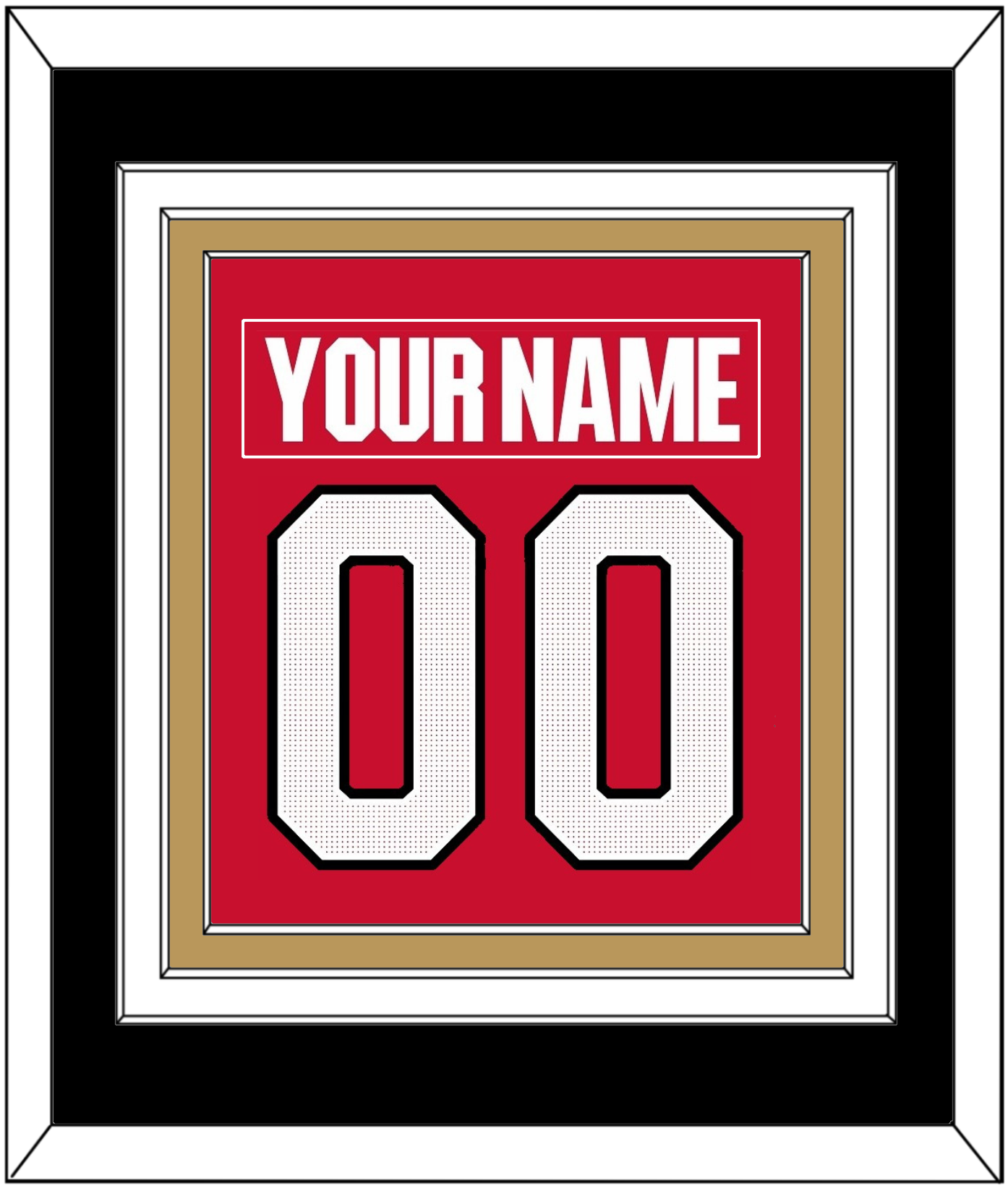 Ottawa Nameplate & Number (Back) Combined - Home Red (2017-2020) - Premier Tier 3