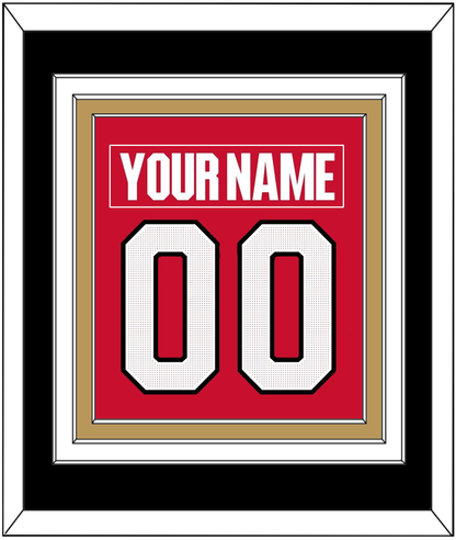 Ottawa Nameplate & Number (Back) Combined - Home Red (2017-2020) - Premier Tier 3