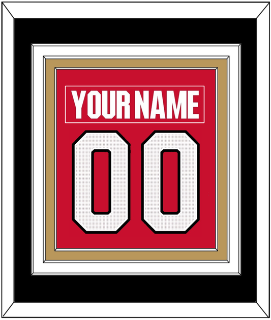 Ottawa Nameplate & Number (Back) Combined - Home Red (2017-2020) - Premier Tier 3