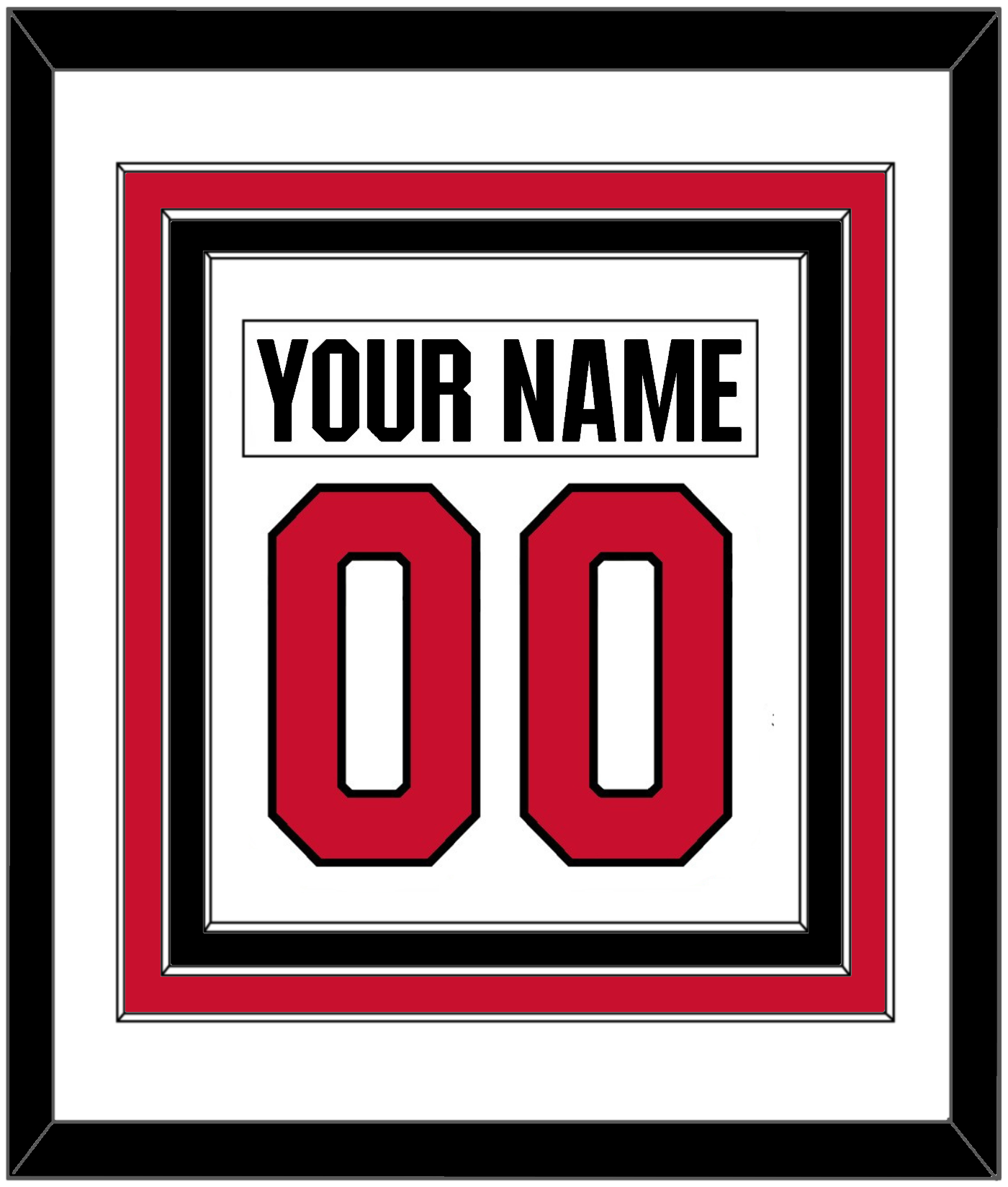 Ottawa Nameplate & Number (Back) Combined - Road White (2017-2020) - Premier Tier 1