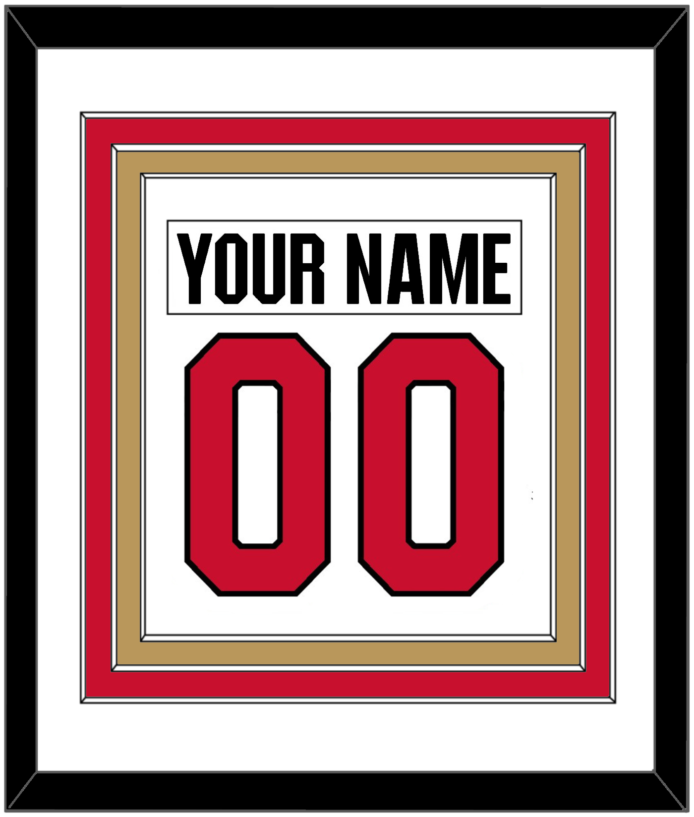 Ottawa Nameplate & Number (Back) Combined - Road White (2017-2020) - Premier Tier 2