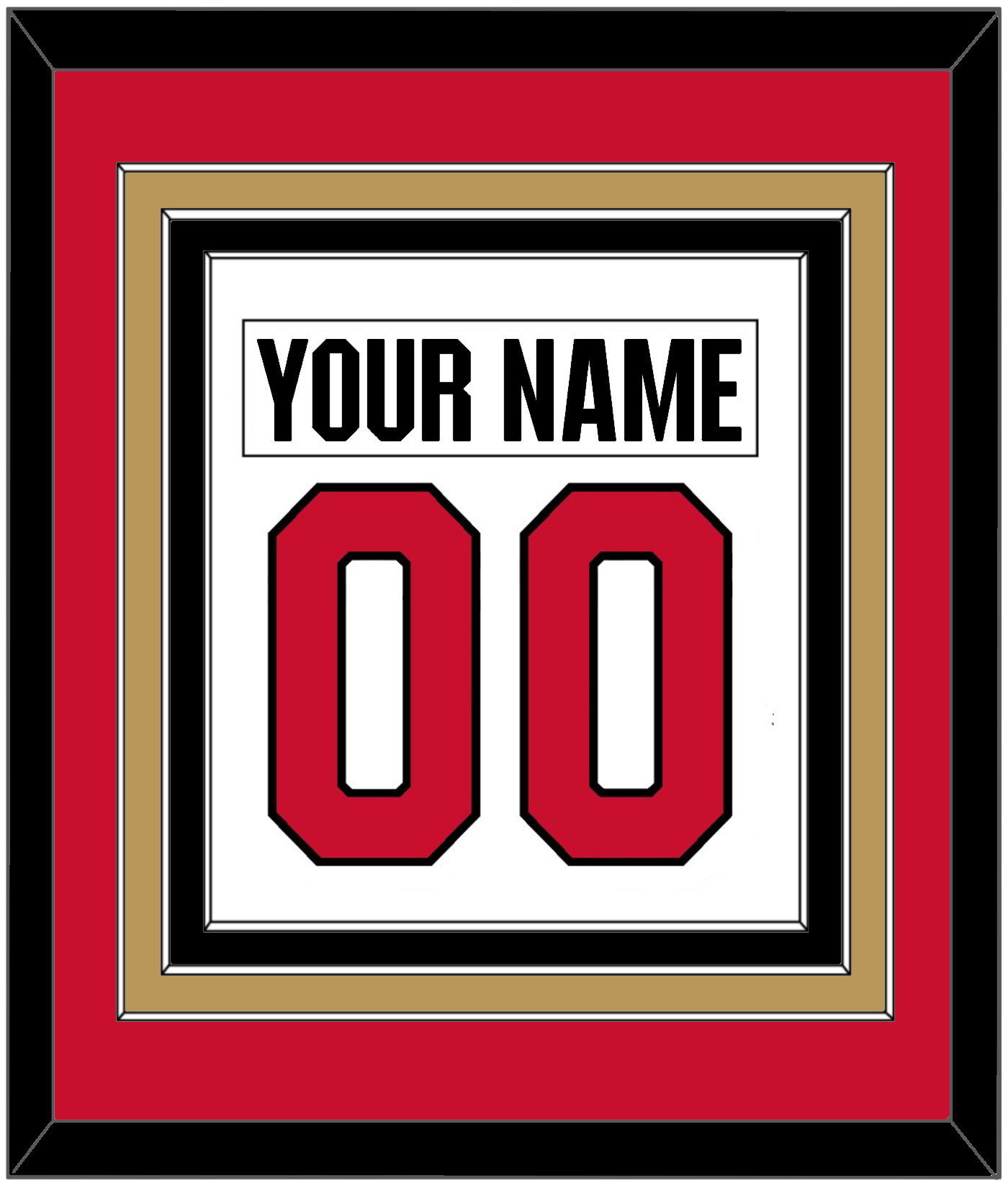 Ottawa Nameplate & Number (Back) Combined - Road White (2017-2020) - Premier Tier 3