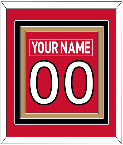 Ottawa Nameplate & Number (Back) Combined - Home Red (2007-2017) - Premier Tier 2