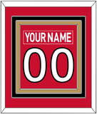 Ottawa Nameplate & Number (Back) Combined - Home Red (2007-2017) - Triple Mat 2