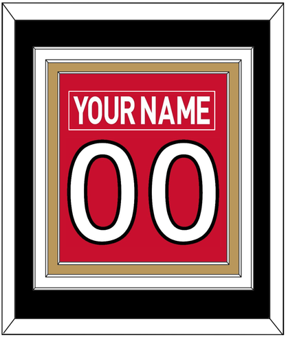 Ottawa Nameplate & Number (Back) Combined - Home Red (2007-2017) - Premier Tier 3