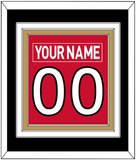 Ottawa Nameplate & Number (Back) Combined - Home Red (2007-2017) - Triple Mat 3