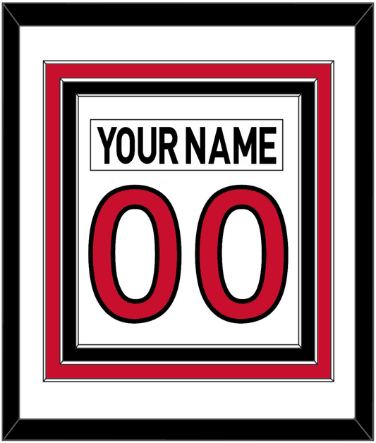 Ottawa Nameplate & Number (Back) Combined - Road White (2007-2017) - Premier Tier 1