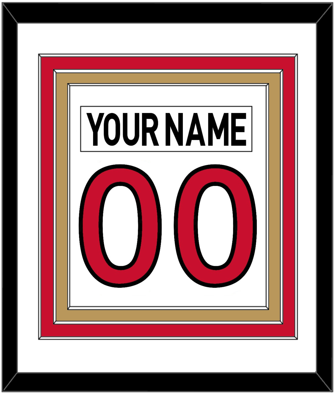 Ottawa Nameplate & Number (Back) Combined - Road White (2007-2017) - Premier Tier 2