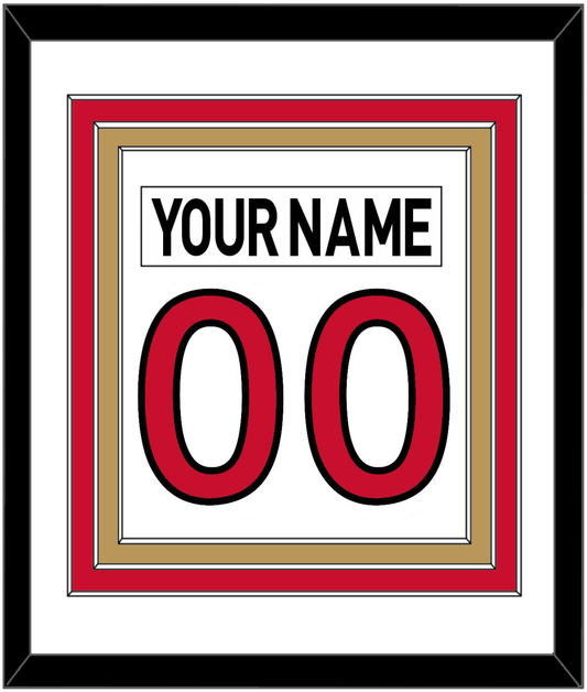 Ottawa Nameplate & Number (Back) Combined - Road White (2007-2017) - Premier Tier 2